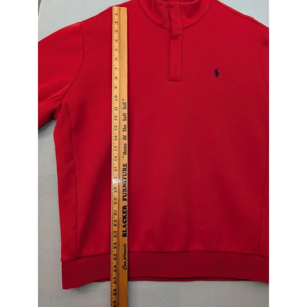 Polo Ralph Lauren Men’s Pullover Sweater Size XL Quarter Zip Red Cotton